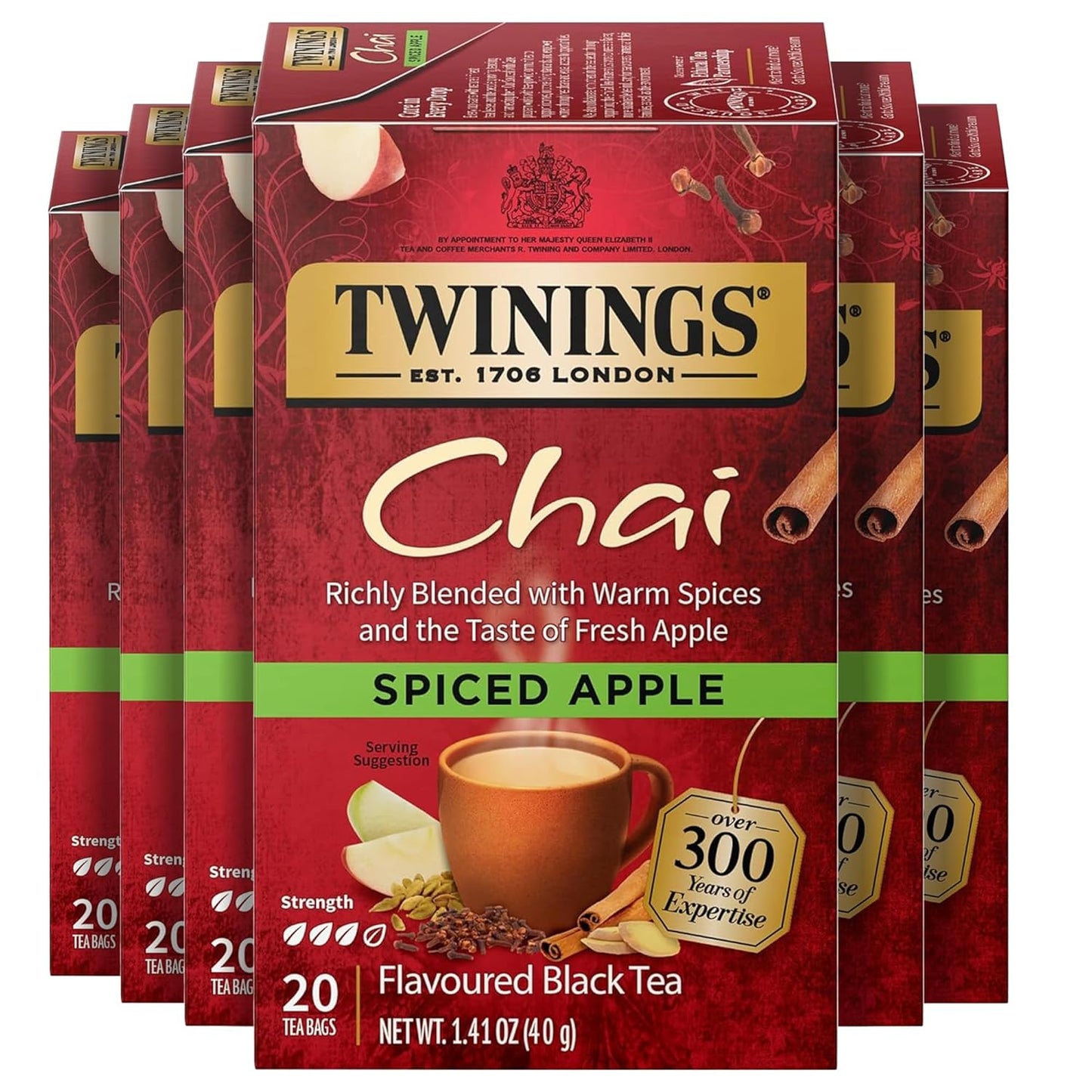 Twinings Mango & Pineapple Herbal Tea Individually Wrapped Bags, 20 Count (Pack of 6), Naturally Caffeine-Free, Enjoy Hot or Iced, 120 Teabags