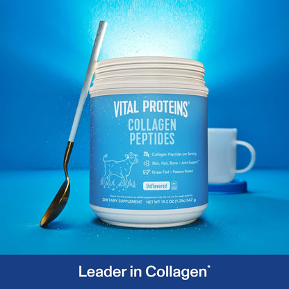 Vital Proteins Collagen Peptides Powder, Promotes Hair, Nail, Skin, Bone and Joint Health, Zero Sugar, Unflavored 19.3 OZ