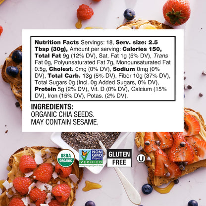 Betterbody Foods Organic Chia Seeds With Omega-3, Non-gmo, 567 gm