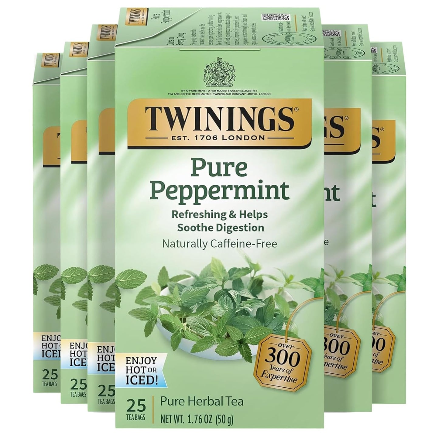 Twinings Mango & Pineapple Herbal Tea Individually Wrapped Bags, 20 Count (Pack of 6), Naturally Caffeine-Free, Enjoy Hot or Iced, 120 Teabags