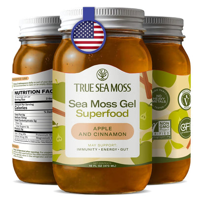 TrueSeaMoss Sea Moss Gel – Made in USA – Wildcrafted Seamoss, Dried Seaweed & Jarred Vegetables – Original, Pack of 1 (Labels may Vary)
