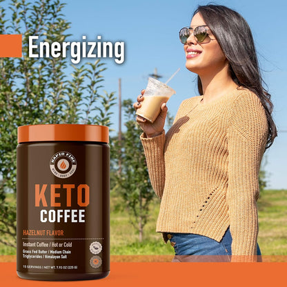 Rapidfire Ketogenic Fair Trade Instant Keto Coffee Mix Supports Energy Metabolism Weight Loss Ketogenic Diet Canister 15 servings, Original, 7.93 Ounce