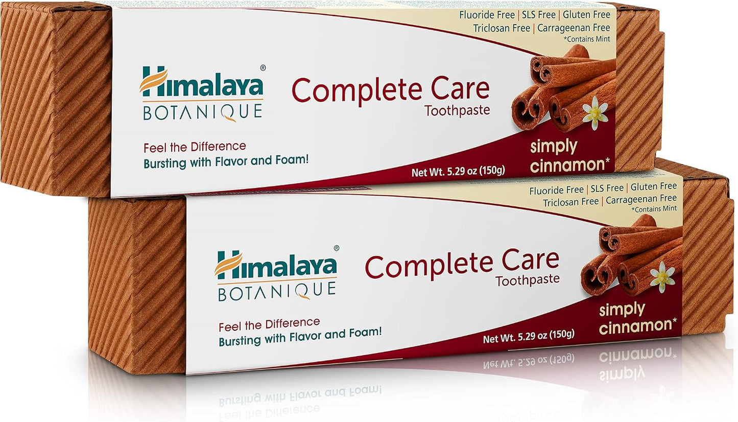 Himalaya Botanique Complete Care Toothpaste, Spearmint Flavor, Fights Plaque, Freshens Breath, Fluoride Free, No Artificial Flavors, SLS Free, Cruelty Free, Foaming, 5.29 Oz, 1 Pack