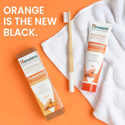 Himalaya Botanique Turmeric Whitening Antiplaque Toothpaste, Mint, 2 Pack