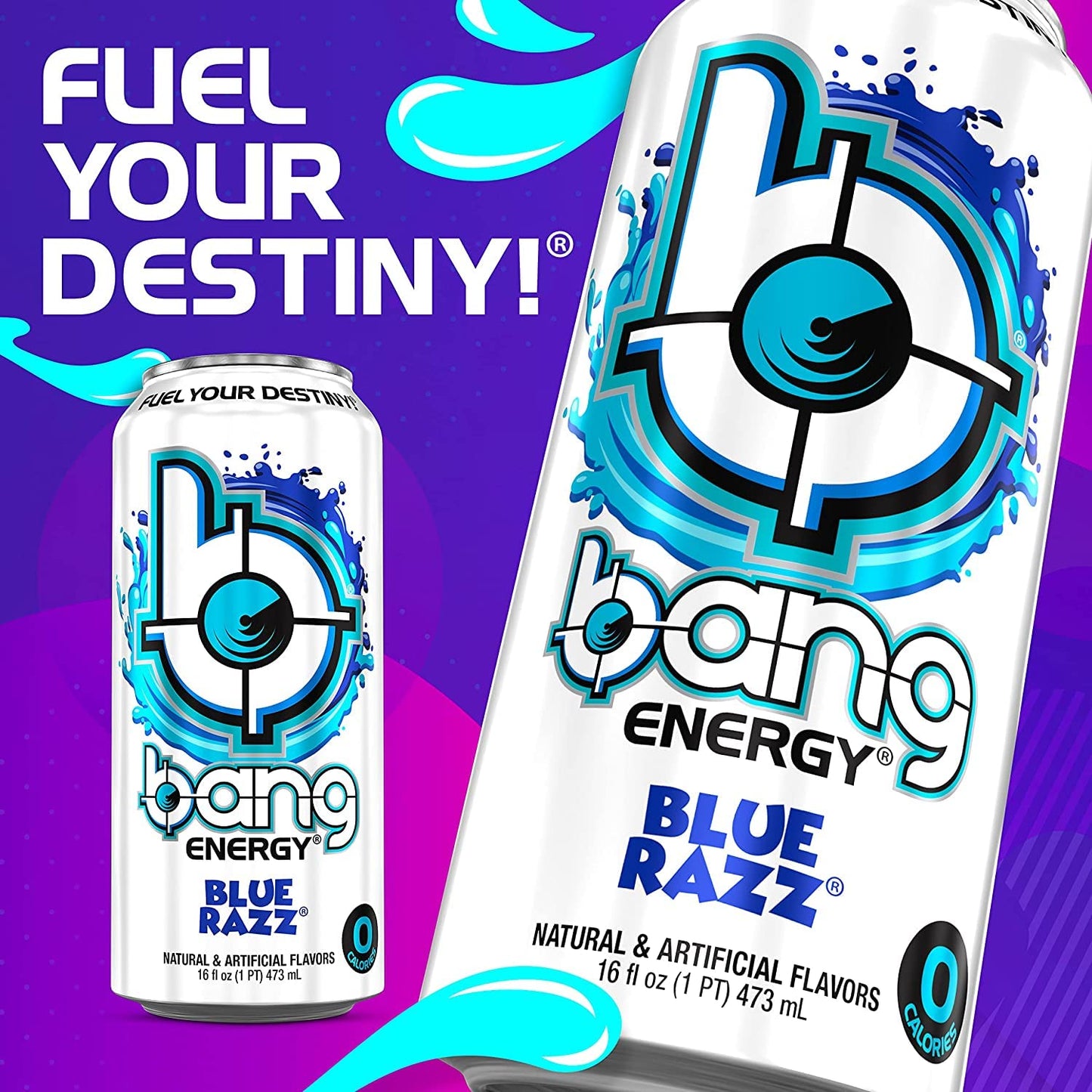 Bang Energy Nectarine Blueberry, Sugar-Free Energy Drink , 16-Ounce.