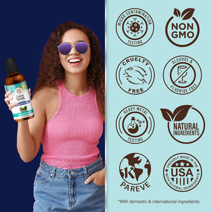 GuruNanda CocoMint Oil Pulling Mouthwash for Complete Oral Hygiene, 7 Essential Oils & Vitamins for Happy Teeth & Gums & Fresh Breath, Alcohol-Free, 16 oz