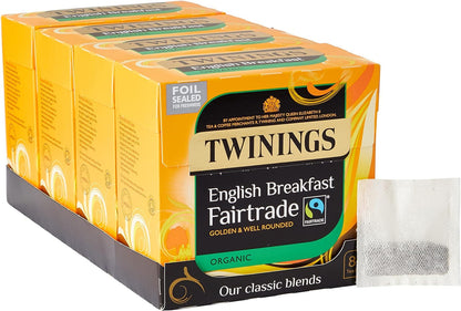 Twinings English Breakfast Decaf Tea | Golden, Well Rounded & Full Bodied Decaffeinated Black Tea | 40 Biodegradable Tea Bags