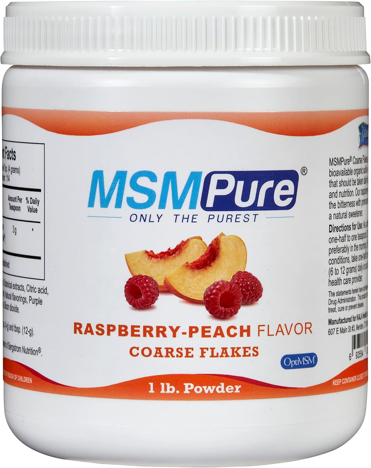 KALA HEALTH MSMPure Lemon Lime Flavored Coarse MSM Powder Flakes – Organic Sulfur for Joint Flexibility, Skin Appearance, and Hair & Nail Support – 8.8 oz, USA Made, Distilled Crystals