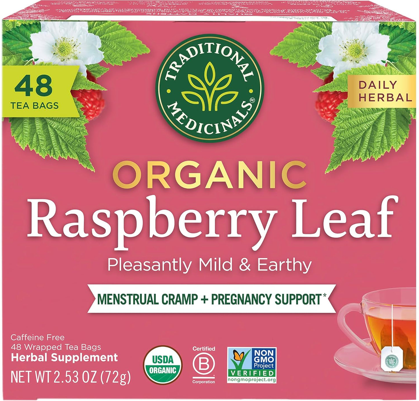Traditional Medicinals Tea, Organic Healthy Cycle, Supports Healthy Menstrual Cycles, Includes Spearmint,16 Tea Bags