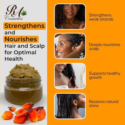 RA COSMETICS 100% Natural Unrefined Batana Hair Oil for Growth, Repair & Strength | 8 oz Nourishing Moisturizer for Damaged Hair from Honduras