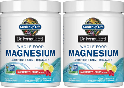 Garden of Life Dr. Formulated Magnesium Powder, Raspberry Lemon, 85 Doses