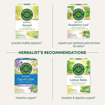 Traditional Medicinals Tea, Organic Healthy Cycle, Supports Healthy Menstrual Cycles, Includes Spearmint,16 Tea Bags