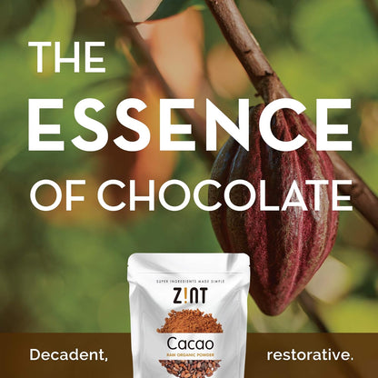 Zint Organic Cacao Powder (16 oz): Raw Non-Alkalized Chocolate With Powerful Antioxidants and Resveratrol