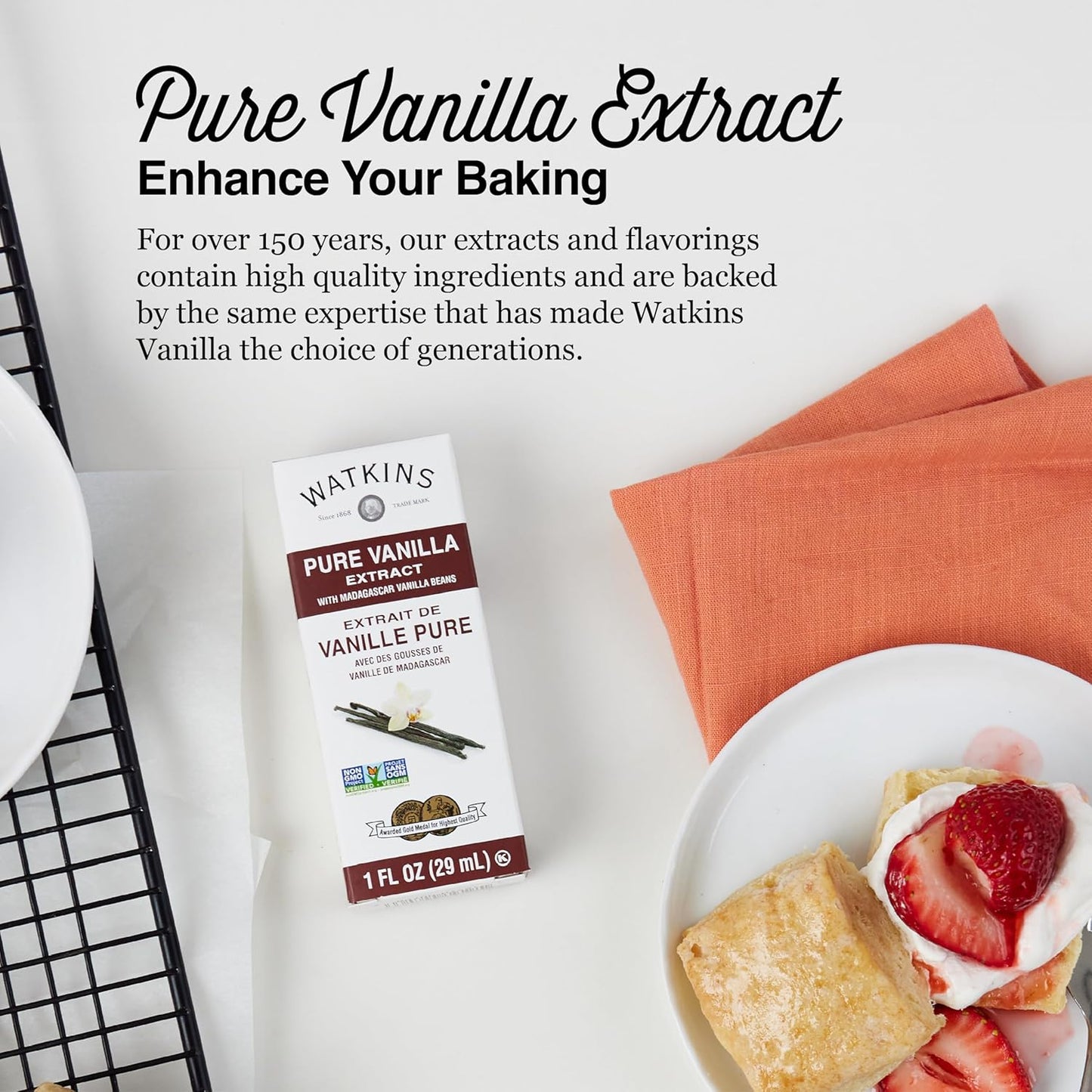 Watkins Organic Pure Vanilla Alcohol Free Flavoring, 2 Fl. Oz (Pack of 1)