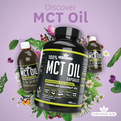 Natures Aid 100 Percent MCT Oil, Premium Coconut Oil, Sustainably Sourced, Add to Coffees or Shakes, Vegan, 500 ml