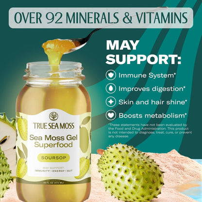 TrueSeaMoss Sea Moss Gel – Limited Edition – Made in USA – Wildcrafted Seamoss, Fresh Fruits & Sea Vegetables – Cherry, Pack of 1 (Labels May Vary)