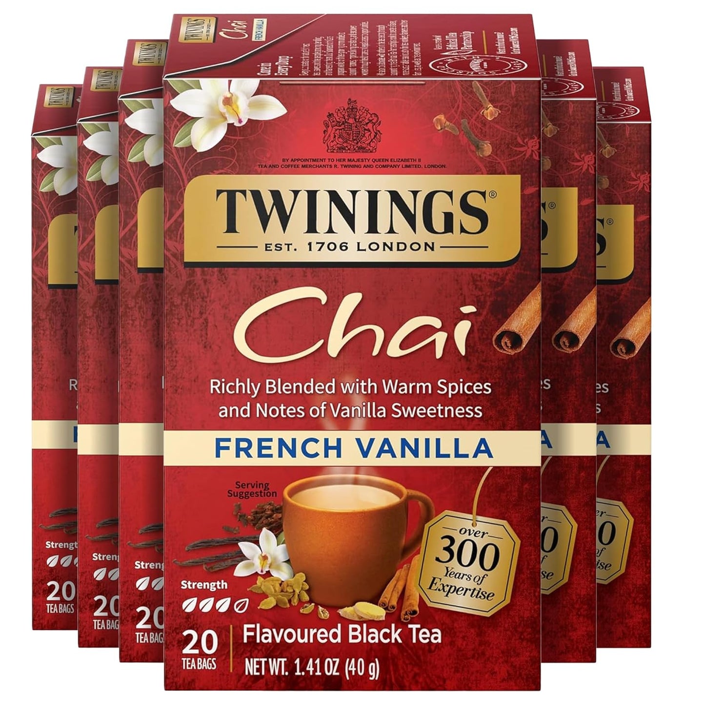 Twinings Mango & Pineapple Herbal Tea Individually Wrapped Bags, 20 Count (Pack of 6), Naturally Caffeine-Free, Enjoy Hot or Iced, 120 Teabags