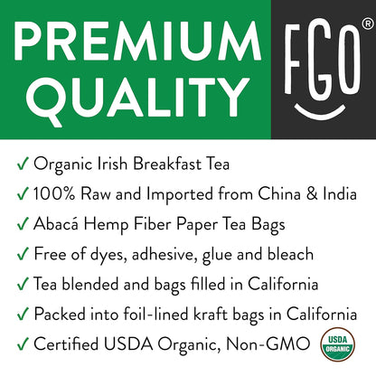 FGO Organic White Tea, Eco-Conscious Tea Bags, Packaging May Vary, 100 Count (Pack of 1)
