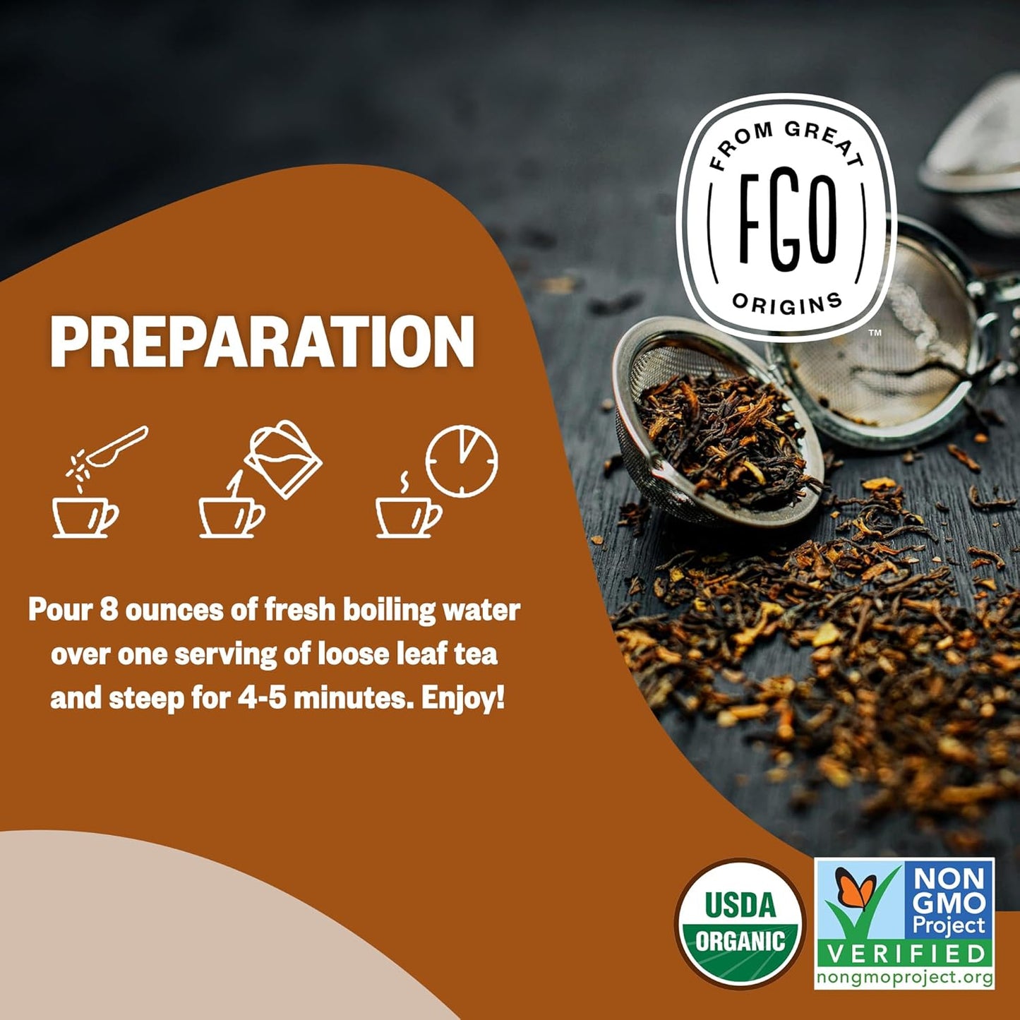 FGO Organic Nettle Leaf Tea, 100 Count, Eco-Conscious Tea Bags, Caffeine Free, Resealable Bag, Packaging May Vary (Pack of 1)