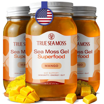 TrueSeaMoss Sea Moss Gel – Made in USA – Wildcrafted Seamoss, Dried Seaweed & Jarred Vegetables – Original, Pack of 1 (Labels may Vary)