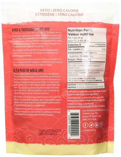 Lakanto Powdered Monk Fruit Sweetener with Erythritol - Powdered Sugar Substitute, Zero Calorie, Keto Diet Friendly, Zero Net Carbs, Baking, Extract, Sugar Replacement