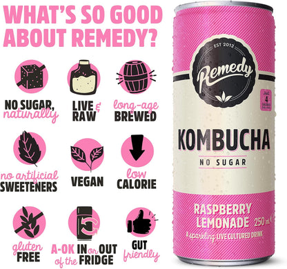 Remedy Kombucha - Raspberry Lemonade - 250ml