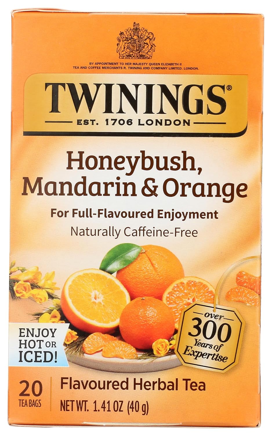 Twinings Mango & Pineapple Herbal Tea Individually Wrapped Bags, 20 Count (Pack of 6), Naturally Caffeine-Free, Enjoy Hot or Iced, 120 Teabags