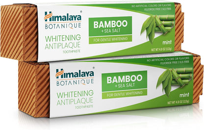 Himalaya Botanique Turmeric Whitening Antiplaque Toothpaste, Mint, 2 Pack