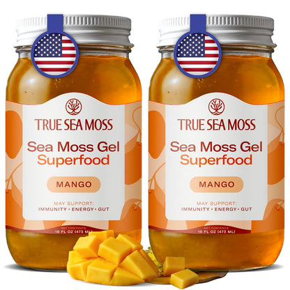 TrueSeaMoss Sea Moss Gel – Made in USA – Wildcrafted Seamoss, Dried Seaweed & Jarred Vegetables – Original, Pack of 1 (Labels may Vary)