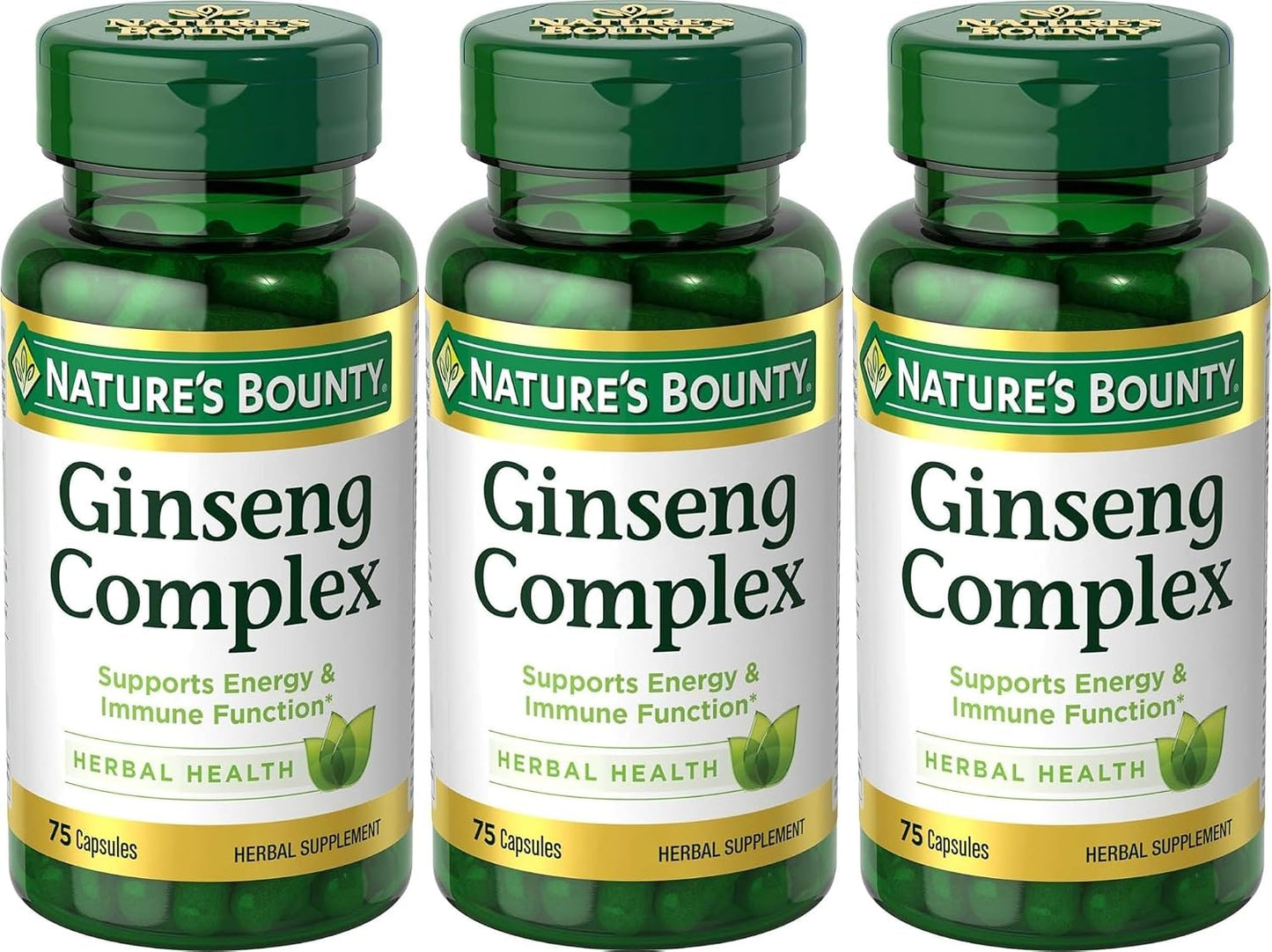 Ginseng by Nature's Bounty, Ginseng Complex Capsules Supports Vitality & Immune Function, 75 Capsules