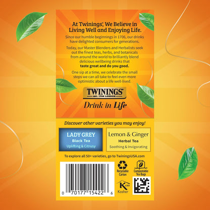 Twinings Wild Berries Herbal Tea Individually Wrapped Bags, 20 Count (Pack of 1), Full-Flavoured, Naturally Caffeine-Free, Enjoy Hot or Iced, 20 Teabags
