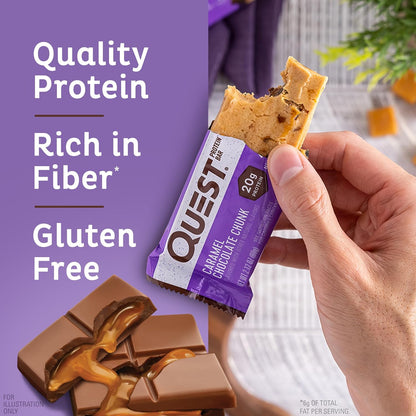 Quest Nutrition Apple Pie Protein Bar, 20g Protein, 4g Net Carbs, 2g Sugar, Gluten Free, Keto Friendly, 12 Count