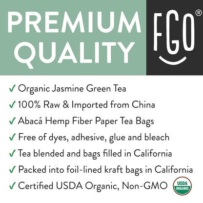 FGO Organic White Tea, Eco-Conscious Tea Bags, Packaging May Vary, 100 Count (Pack of 1)