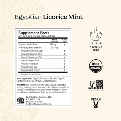 Yogi Tea - Egyptian Licorice Mint Tea (6 Pack) - Warming and Naturally Spicy Sweet - Caffeine Free - 96 Organic Herbal Tea Bags