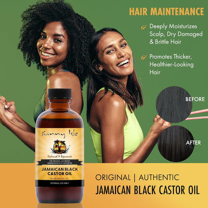 Sunny Isle Jamaican Black Castor Oil 4oz | 100% Natural for Hair, Scalp and Skin Care
