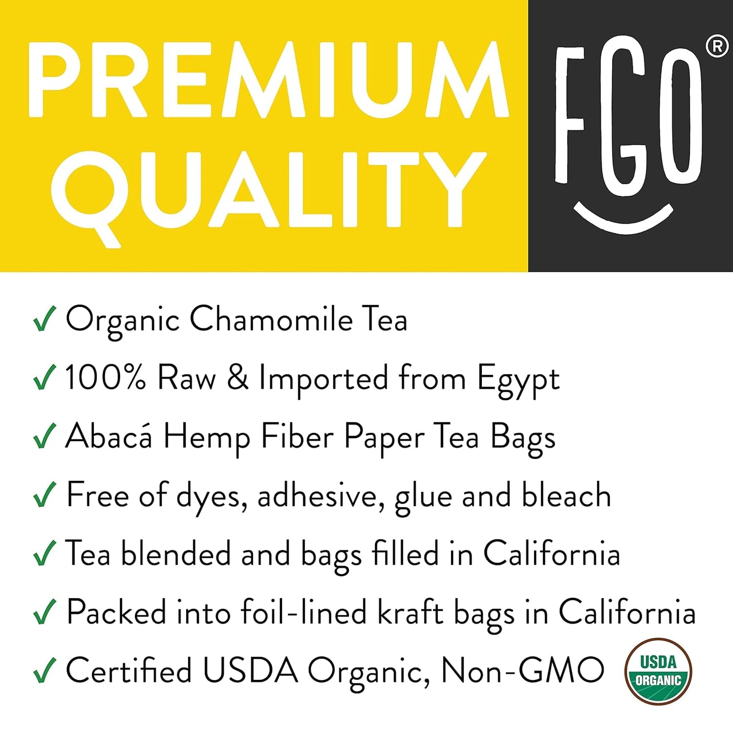 FGO Organic White Tea, Eco-Conscious Tea Bags, Packaging May Vary, 100 Count (Pack of 1)