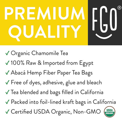FGO Organic White Tea, Eco-Conscious Tea Bags, Packaging May Vary, 100 Count (Pack of 1)