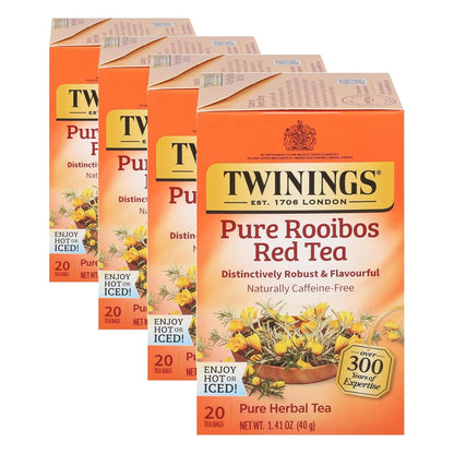 Twinings Mango & Pineapple Herbal Tea Individually Wrapped Bags, 20 Count (Pack of 6), Naturally Caffeine-Free, Enjoy Hot or Iced, 120 Teabags