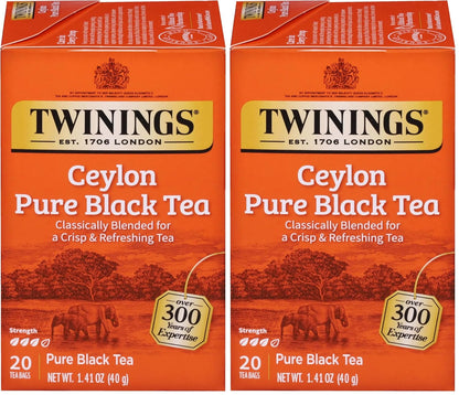Twinings Mango & Pineapple Herbal Tea Individually Wrapped Bags, 20 Count (Pack of 6), Naturally Caffeine-Free, Enjoy Hot or Iced, 120 Teabags