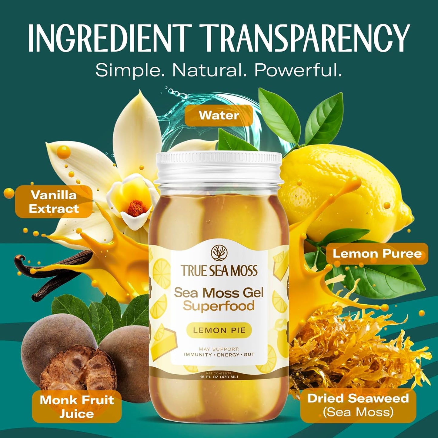 TrueSeaMoss Sea Moss Gel – Limited Edition – Made in USA – Wildcrafted Seamoss, Fresh Fruits & Sea Vegetables – Cherry, Pack of 1 (Labels May Vary)