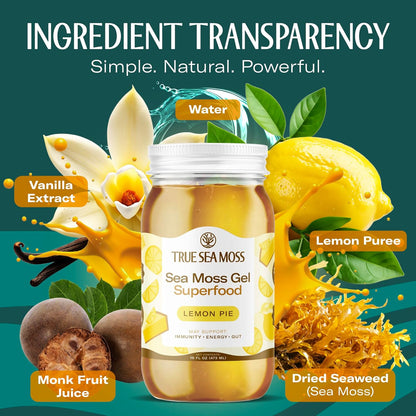 TrueSeaMoss Sea Moss Gel – Limited Edition – Made in USA – Wildcrafted Seamoss, Fresh Fruits & Sea Vegetables – Cherry, Pack of 1 (Labels May Vary)