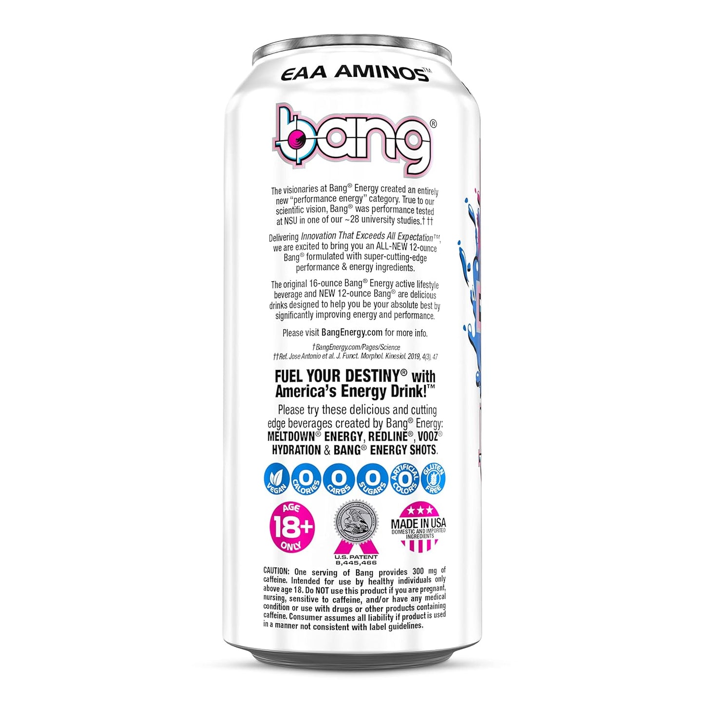 Bang Energy Nectarine Blueberry, Sugar-Free Energy Drink , 16-Ounce.