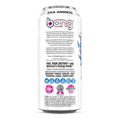 Bang Energy Nectarine Blueberry, Sugar-Free Energy Drink , 16-Ounce.