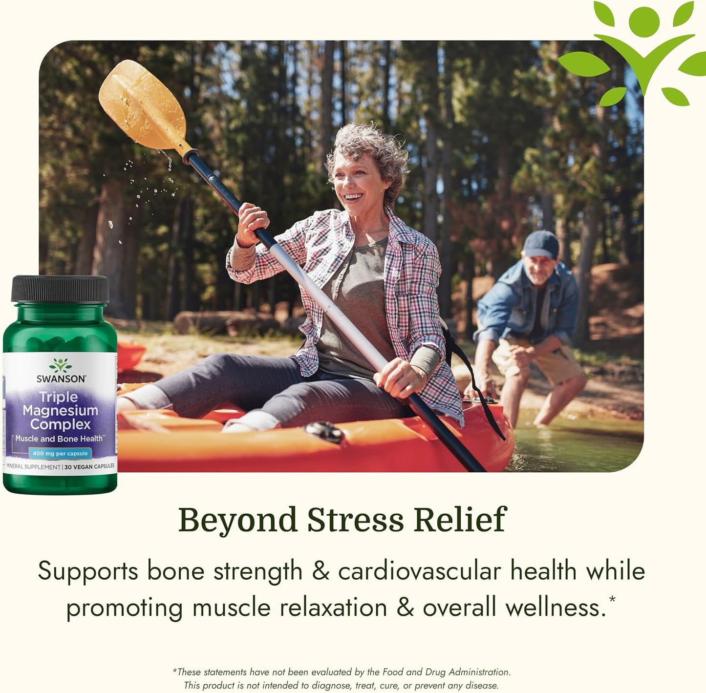 Swanson Triple Magnesium Mineral Complex, 400 mg, 30 Caps