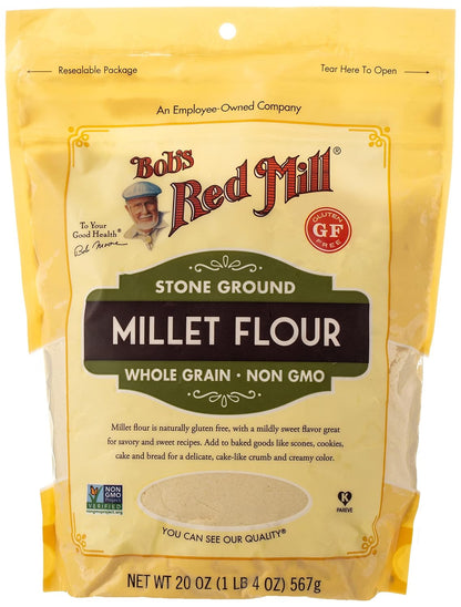 Bob's Red Mill Stone Ground Whole Grain, Millet Flour, 20 Ounce