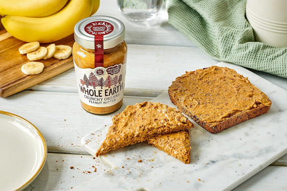 Whole Earth Crunchy Organic Peanut Butter, 340 g Jar, Original Nut Spread Made with All Natural Ingredients, No Added Sugar, Gluten Free, Vegetarian & Vegan Friendly