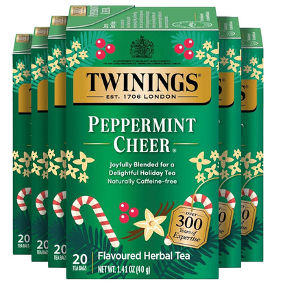 Twinings Mango & Pineapple Herbal Tea Individually Wrapped Bags, 20 Count (Pack of 6), Naturally Caffeine-Free, Enjoy Hot or Iced, 120 Teabags