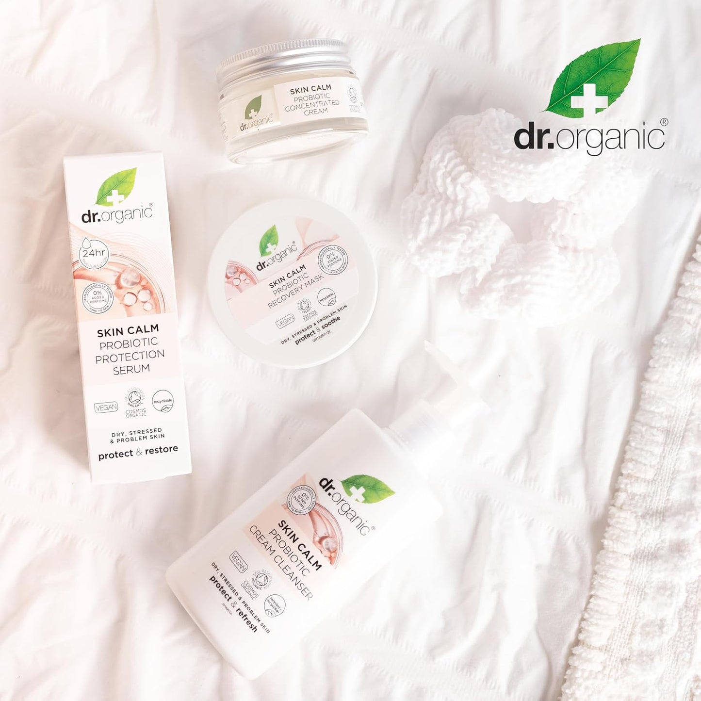 Dr Organic Skin Calm Probiotic Concentrated Cream, For Redness, Dry Skin, Sensitive and Irritable, Dermatologically Tested, Vegan, Cruelty Free, Paraben & SLS Free, 50 ml