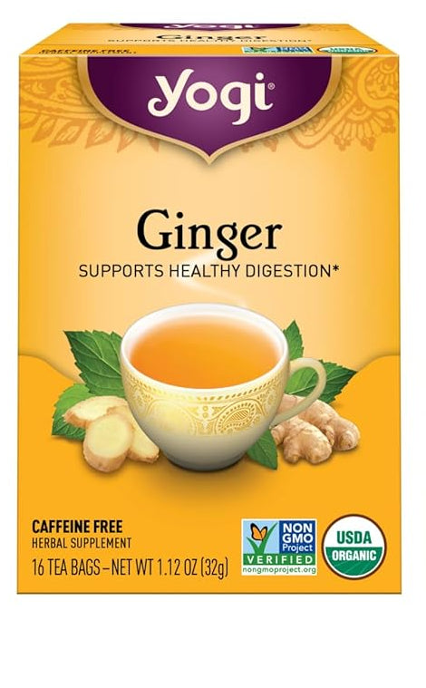Yogi Tea - Ginger Tea - Supports Healthy Digestion - Soothing and Spicy Blend - Caffeine Free - Organic Herbal Tea Bags
