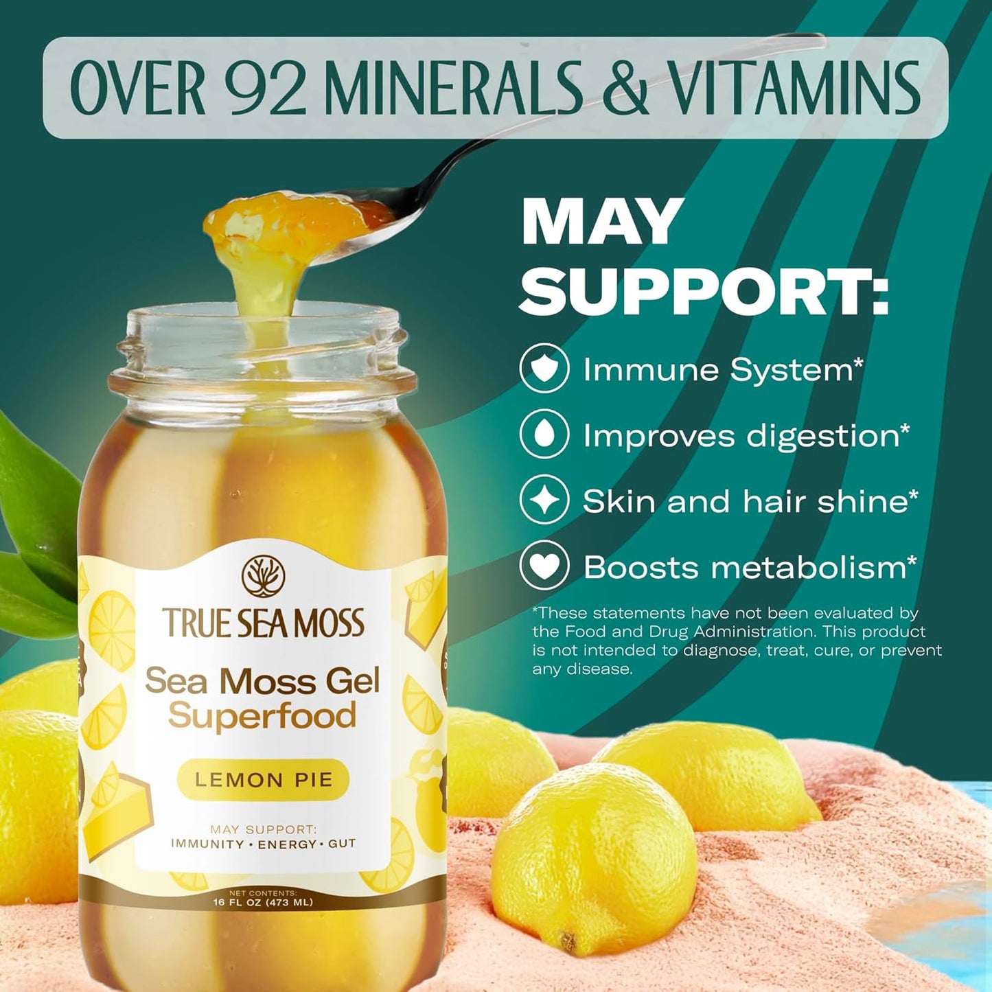 TrueSeaMoss Sea Moss Gel – Limited Edition – Made in USA – Wildcrafted Seamoss, Fresh Fruits & Sea Vegetables – Cherry, Pack of 1 (Labels May Vary)